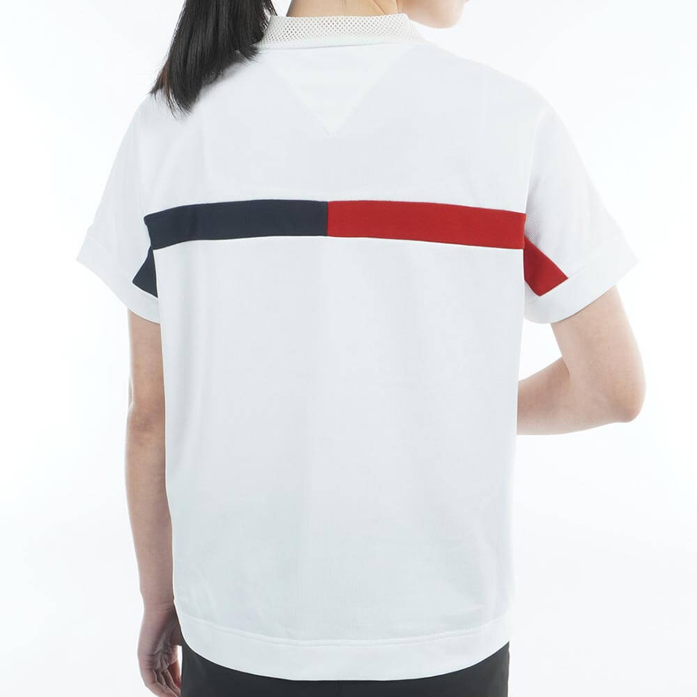 トミー ヒルフィガー ゴルフ　レディース ワッフル リラックス 半袖 モックネック シャツ THLA628　2026年モデル 詳細3