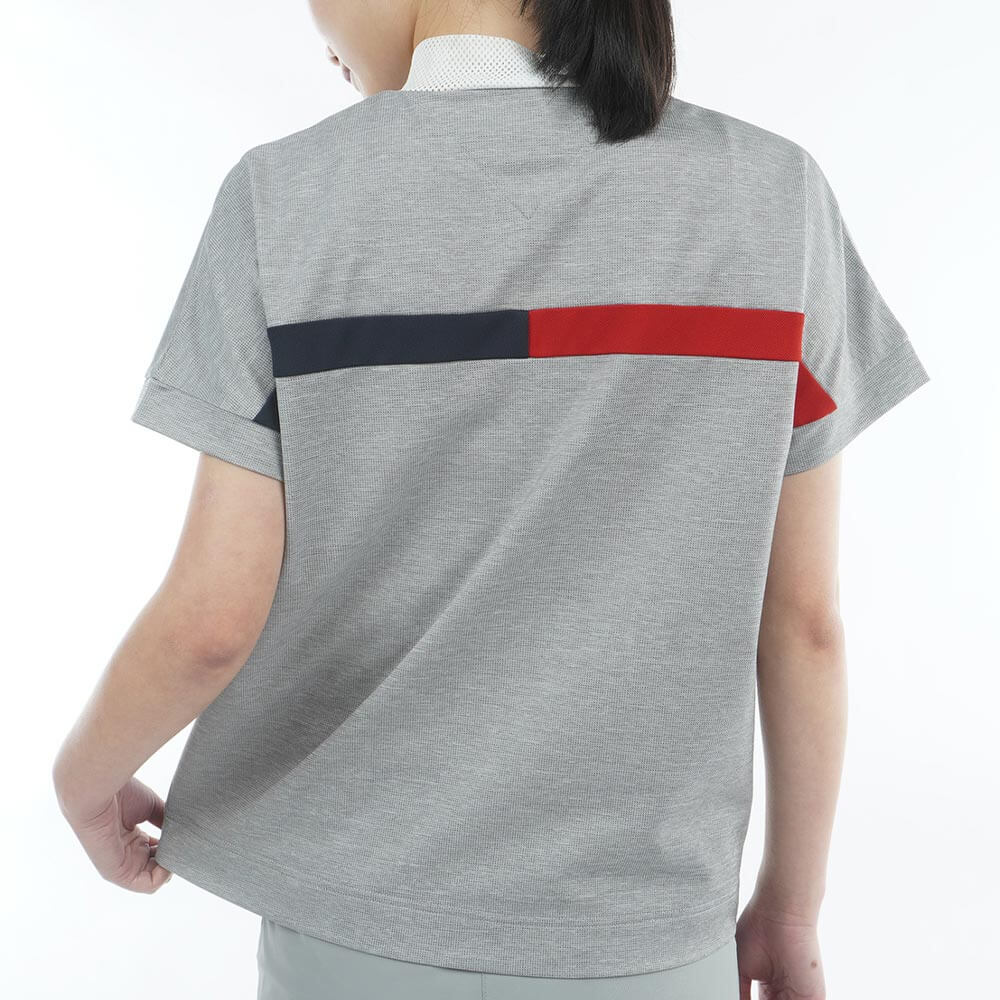 トミー ヒルフィガー ゴルフ　レディース ワッフル リラックス 半袖 モックネック シャツ THLA628　2026年モデル 詳細9