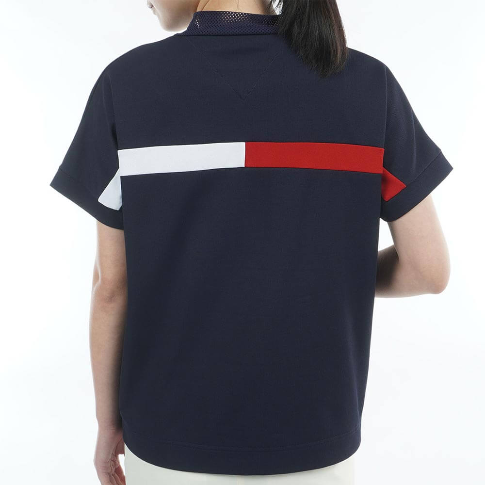 トミー ヒルフィガー ゴルフ　レディース ワッフル リラックス 半袖 モックネック シャツ THLA628　2026年モデル 詳細12