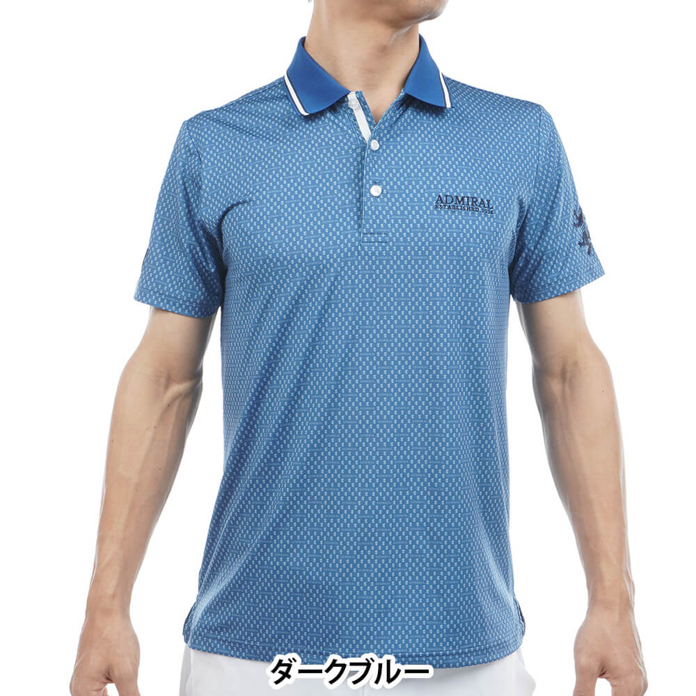 アドミラル Admiral　メンズ 小紋柄 半袖 ポロシャツ ADMA616　2026年モデル 詳細5