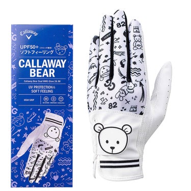 キャロウェイ　BEAR DUAL WMS ベア デュアル レディース 両手用 ゴルフグローブ 26 JM ホワイト　2026年モデル 詳細1