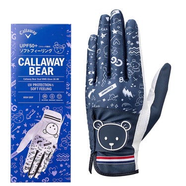 キャロウェイ　BEAR DUAL WMS ベア デュアル レディース 両手用 ゴルフグローブ 26 JM ネイビー　2026年モデル 詳細1