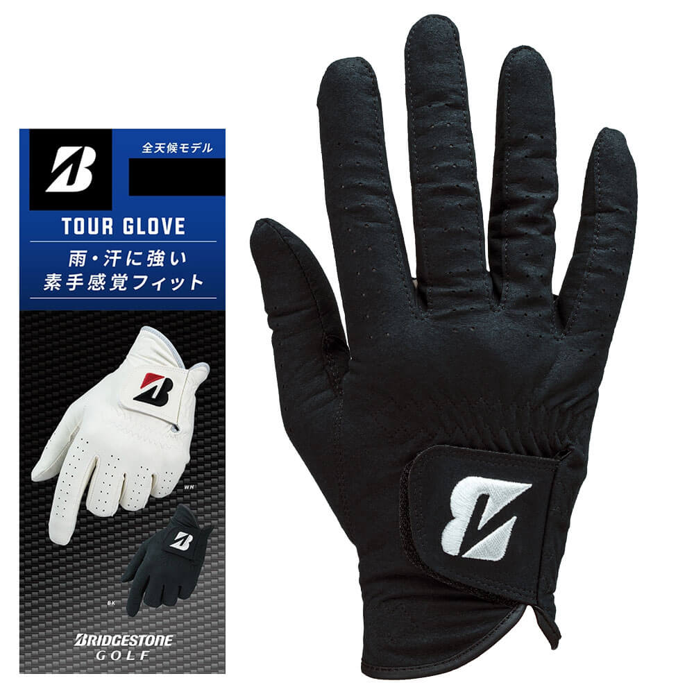 ブリヂストン　メンズ TOUR GLOVE ツアー 右手用 ゴルフグローブ GL2603 BK ブラック　2026年モデル 詳細1
