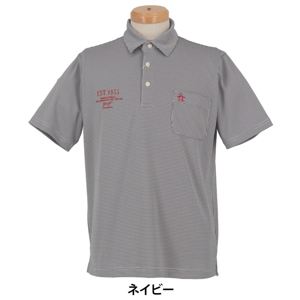 マンシングウェア Munsingwear メンズ 千鳥ジャガード 半袖 ポロシャツ