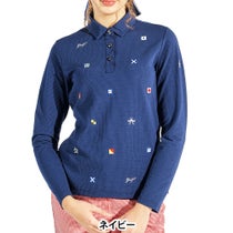 マンシングウェア Munsingwear　レディース サッカー+飛び刺繍 長袖 ポロシャツ MG5SLS22L　2025年モデル