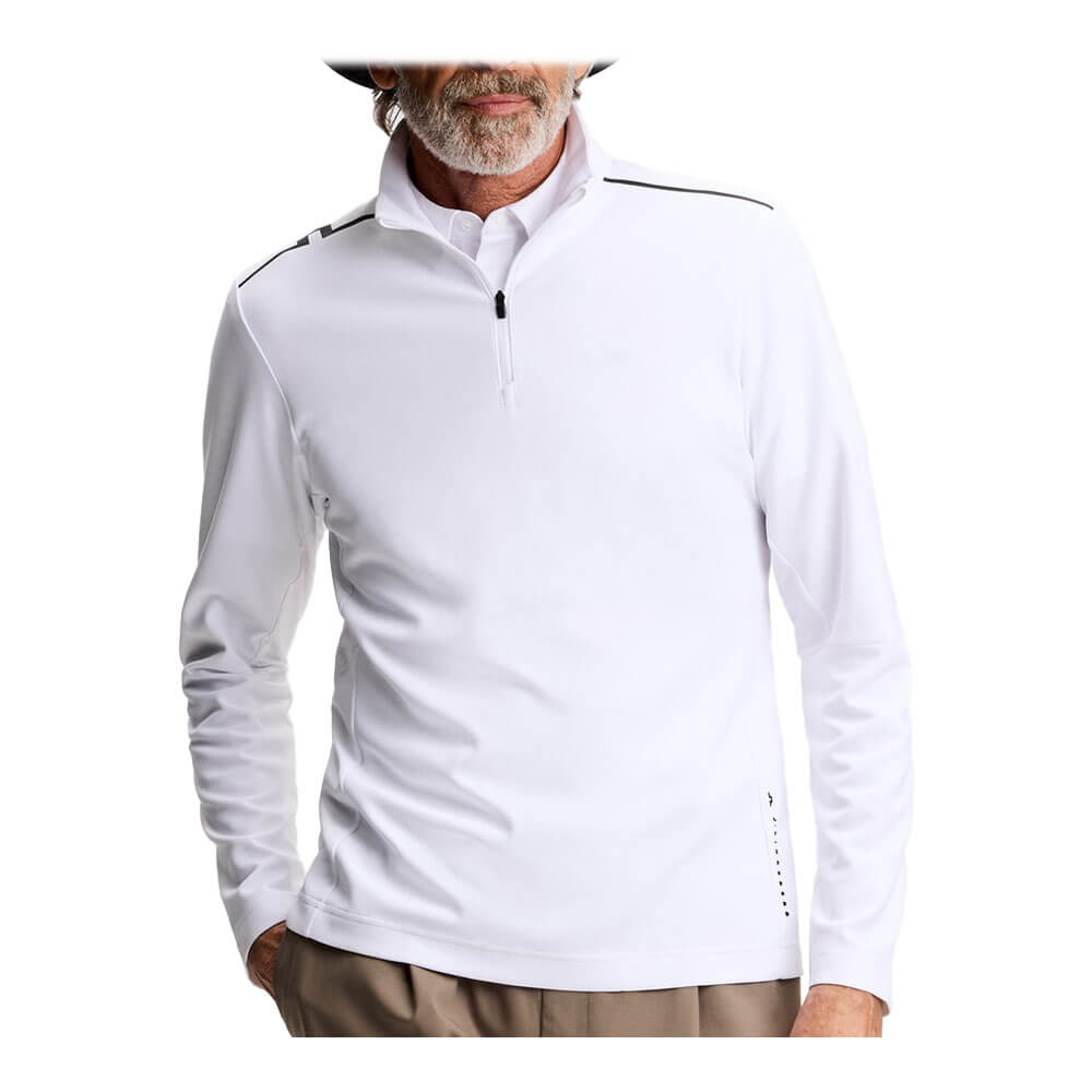 Jリンドバーグ J.LINDEBERG　メンズ 長袖 ハーフジップ プルオーバー 071-35213 004 ホワイト　2026年モデル ホワイト