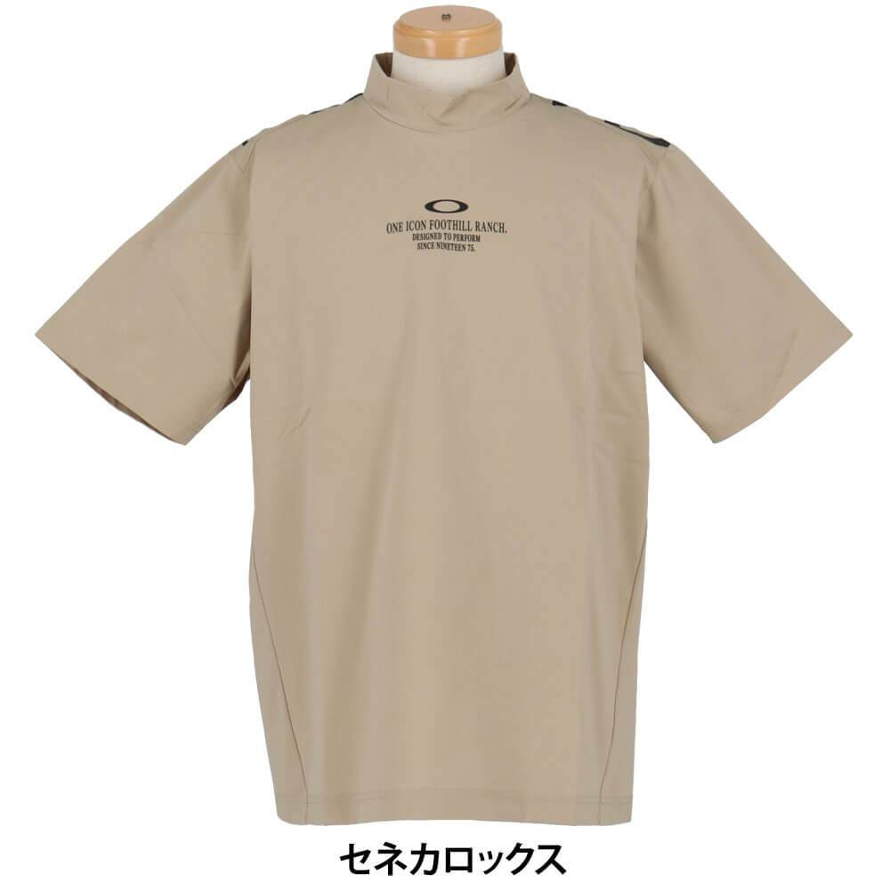 オークリー OAKLEY メンズ ロゴプリント 半袖 モックネックシャツ