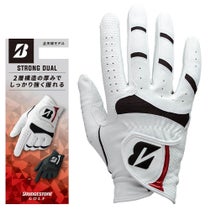 ブリヂストン　メンズ STRONG DUAL ストロング デュアル 右手用 片手 ゴルフグローブ GL2608 WH ホワイト　2026年モデル