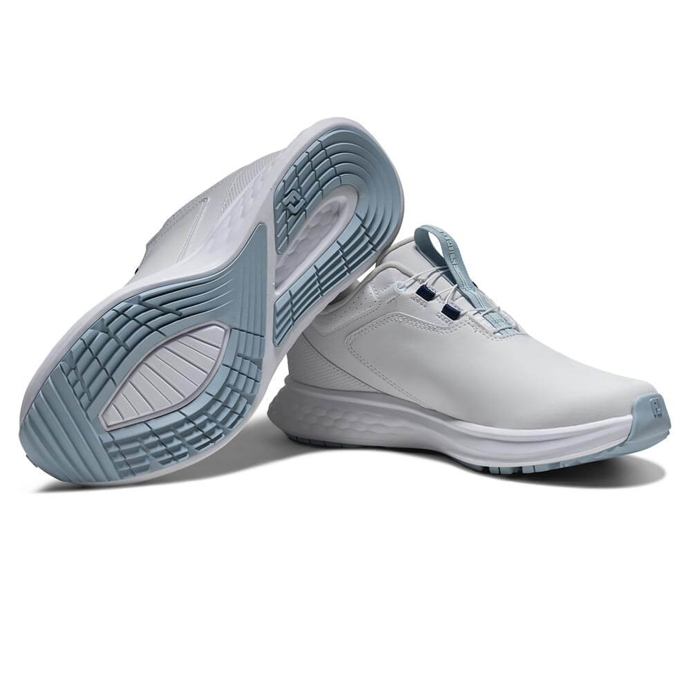 フットジョイ　パルス Boa レディース スパイクレス ゴルフシューズ 93850 ホワイト/ブルー ホワイト/ブルー 画像2(ALT)