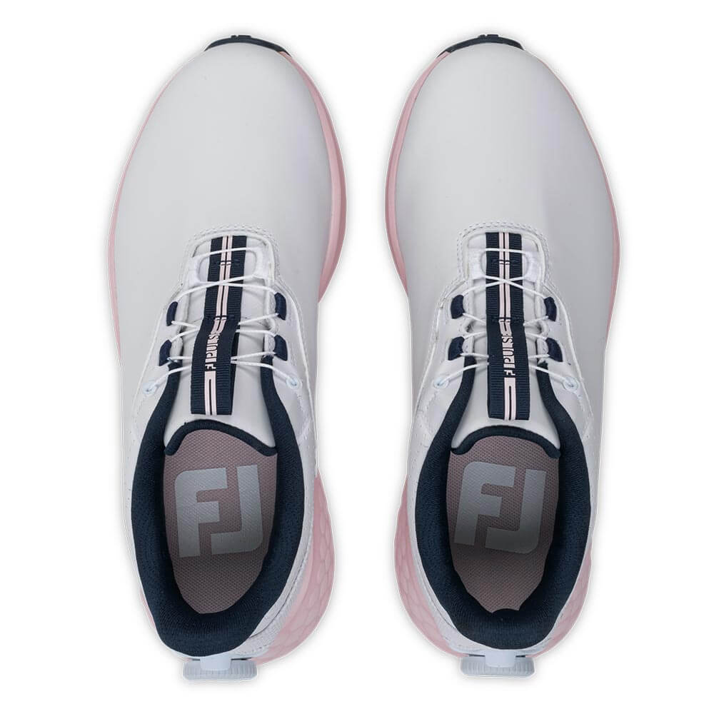 フットジョイ　パルス Boa レディース スパイクレス ゴルフシューズ 93851 ホワイト/ピンク ホワイト/ピンク 画像2(ALT)