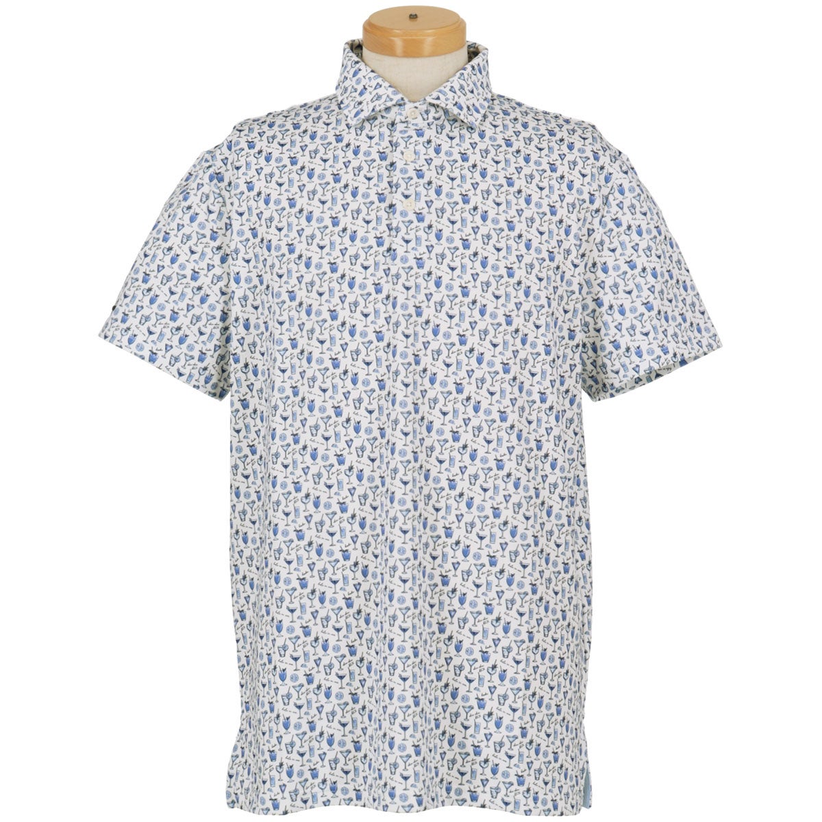 RLX GOLF Polo　メンズ 総柄 半袖 ポロシャツ　2026年モデル ホワイト