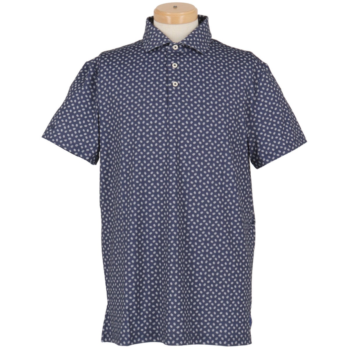 RLX GOLF Polo　メンズ 総柄 半袖 ポロシャツ　2026年モデル ネイビー