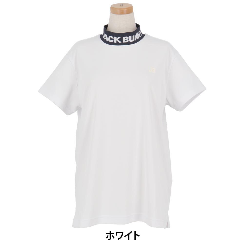 ジャックバニー Jack Bunny!!　レディース ロゴジャガード 半袖 モックネックシャツ 263-6167230　2026年モデル 詳細1