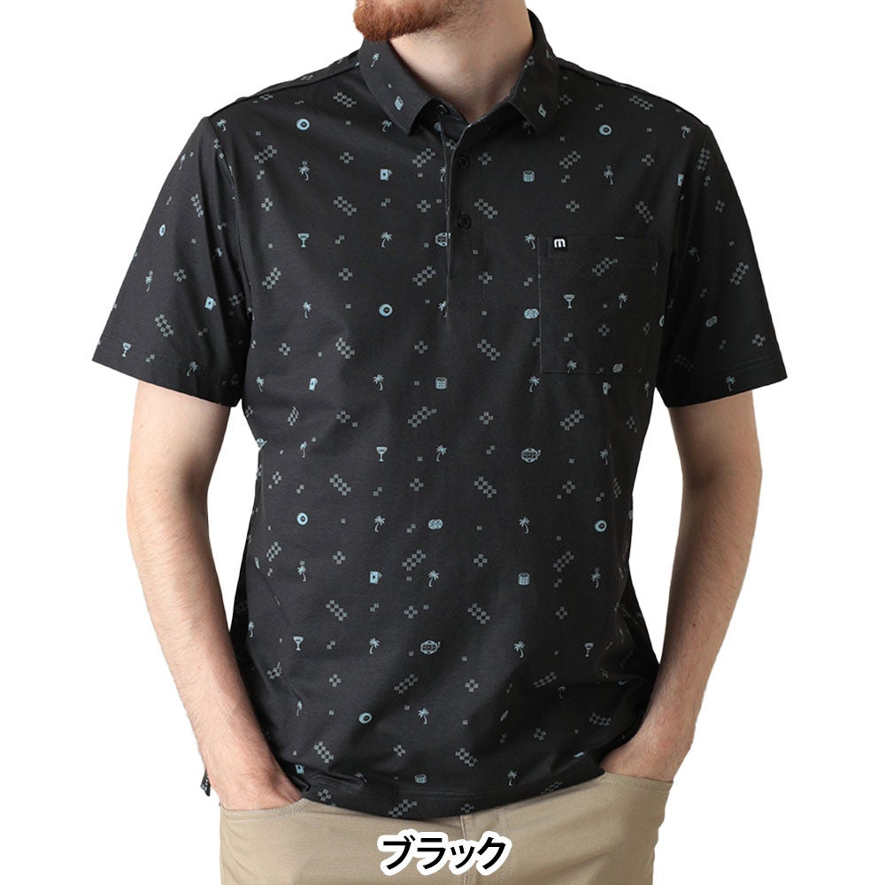 トラヴィスマシュー Travis Mathew　メンズ モノグラムプリント 半袖 ポロシャツ 7AN008　2026年モデル 詳細1