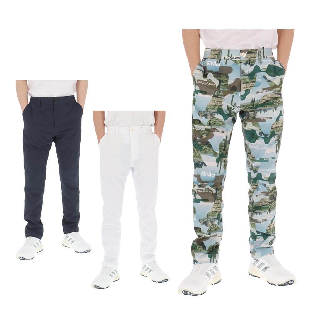 ピン（PING）ゴルフウェア カモフラ柄ストレッチジョガーパンツ　ホワイト PING APPAREL｜カモフラ柄ジョガーパンツ <GOLD> (MENS) | Rakuten