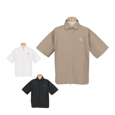 ピン PING　メンズ シアサッカー 半袖 フルジップシャツ 621-5111301　2025年モデル 詳細1