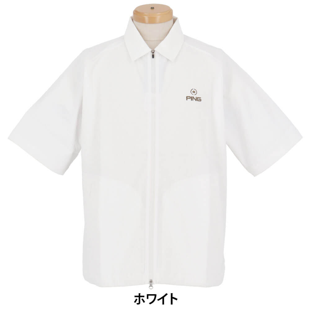 ピン PING メンズ シアサッカー 半袖 フルジップシャツ 621-5111301