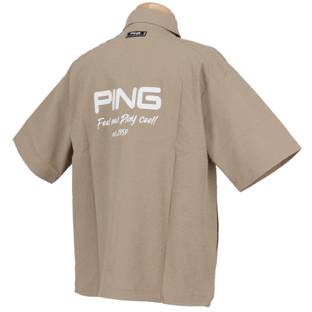ピン PING メンズ シアサッカー 半袖 フルジップシャツ 621-5111301