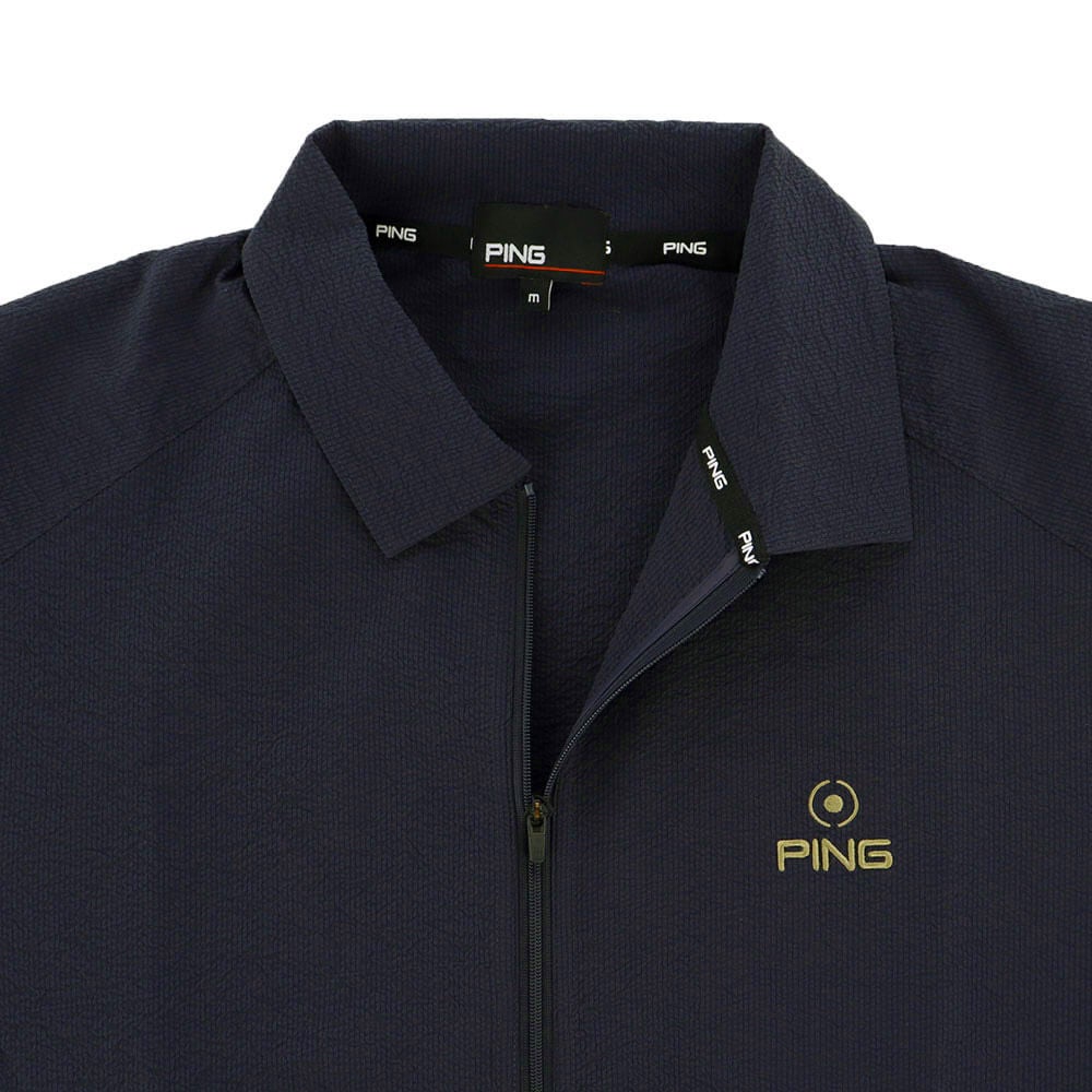 ピン PING メンズ シアサッカー 半袖 フルジップシャツ 621-5111301
