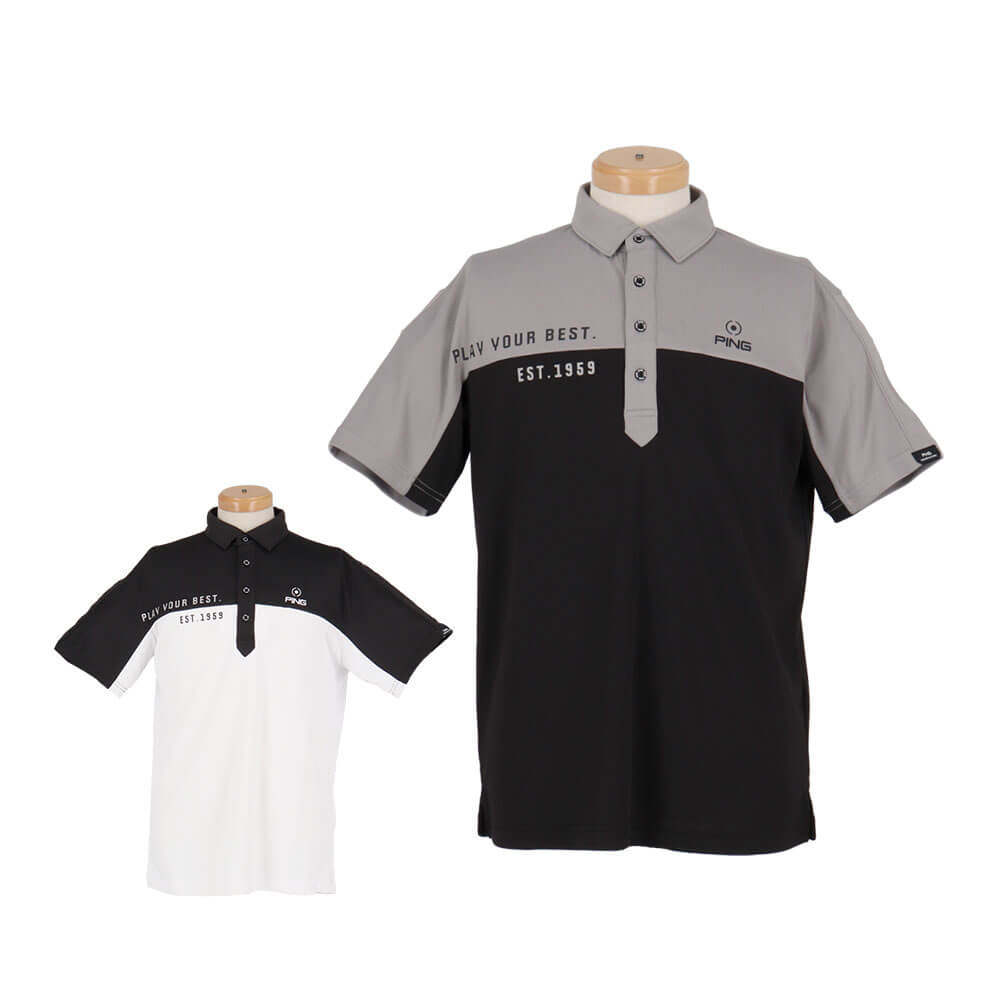 ピン PING　メンズ 格子メッシュ 半袖 ポロシャツ 621-5160203　2025年モデル 詳細1