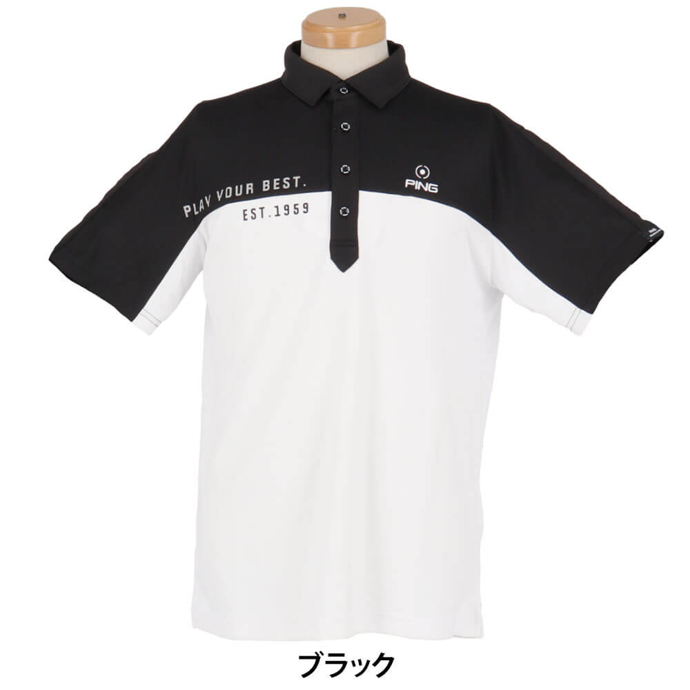 ピン PING　メンズ 格子メッシュ 半袖 ポロシャツ 621-5160203　2025年モデル 詳細2