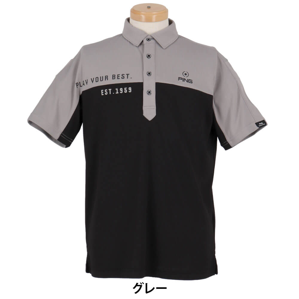 ピン PING　メンズ 格子メッシュ 半袖 ポロシャツ 621-5160203　2025年モデル 詳細5