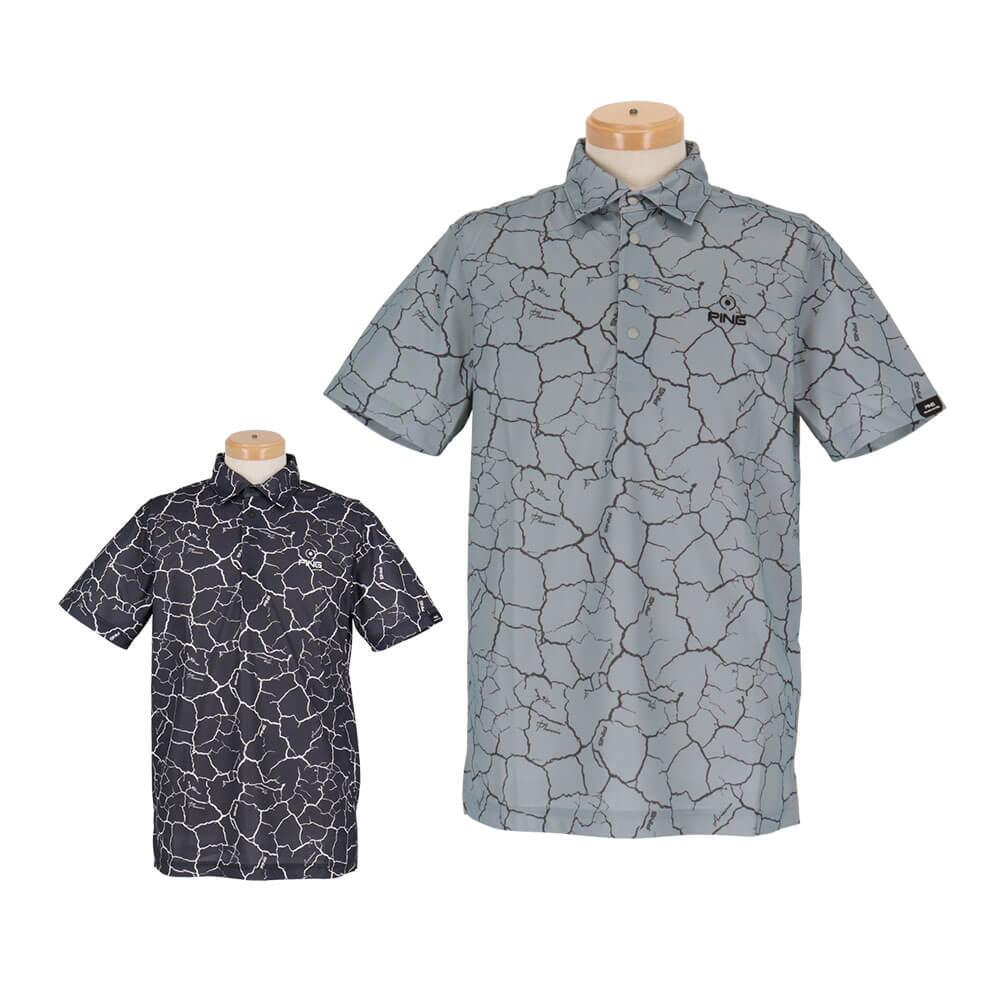 ピン PING　メンズ 総柄プリント 半袖 ポロシャツ 621-5160307　2025年モデル 詳細1