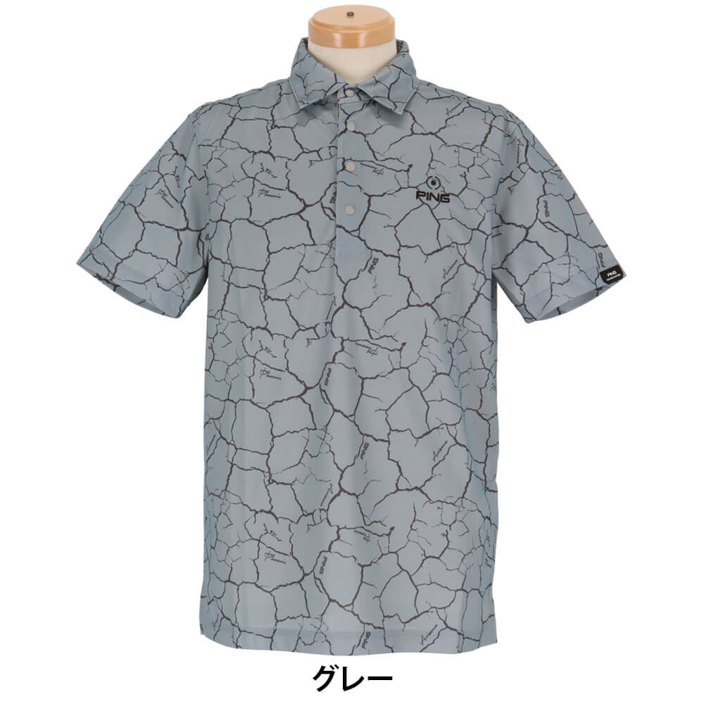 ピン PING　メンズ 総柄プリント 半袖 ポロシャツ 621-5160307　2025年モデル 詳細5
