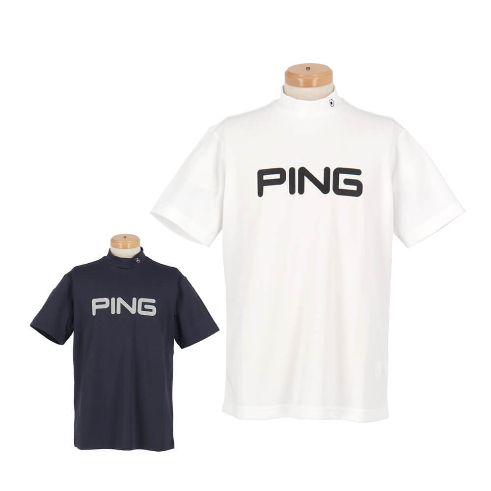 【新品タグ付】PING　モックネック　半袖シャツ　涼風　ストレッチ　ホワイト　M ピン（PING） 半袖 ハイネックシャツ メンズ 通販｜【公式】有賀園