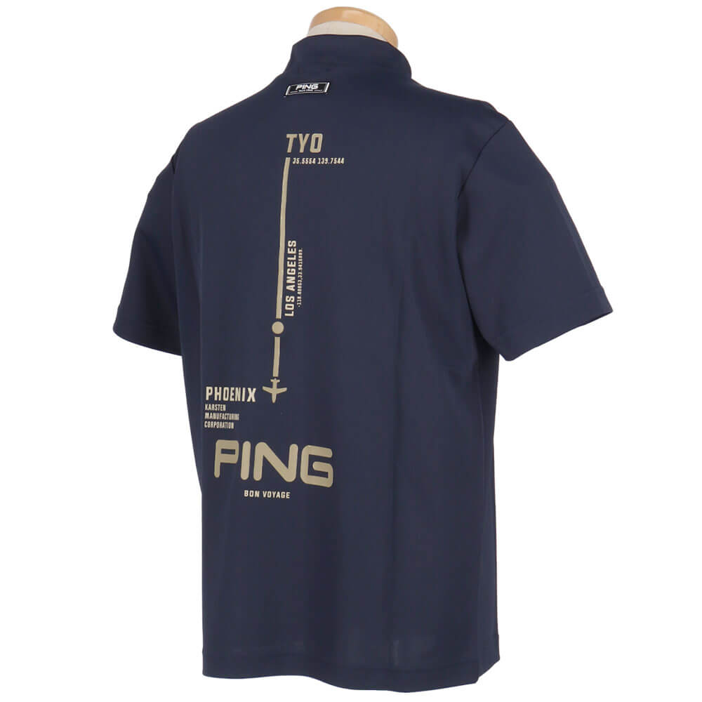 ピン PING　メンズ サンベールカノコ 半袖 ハイネック シャツ 621-5167301　2025年モデル 詳細9