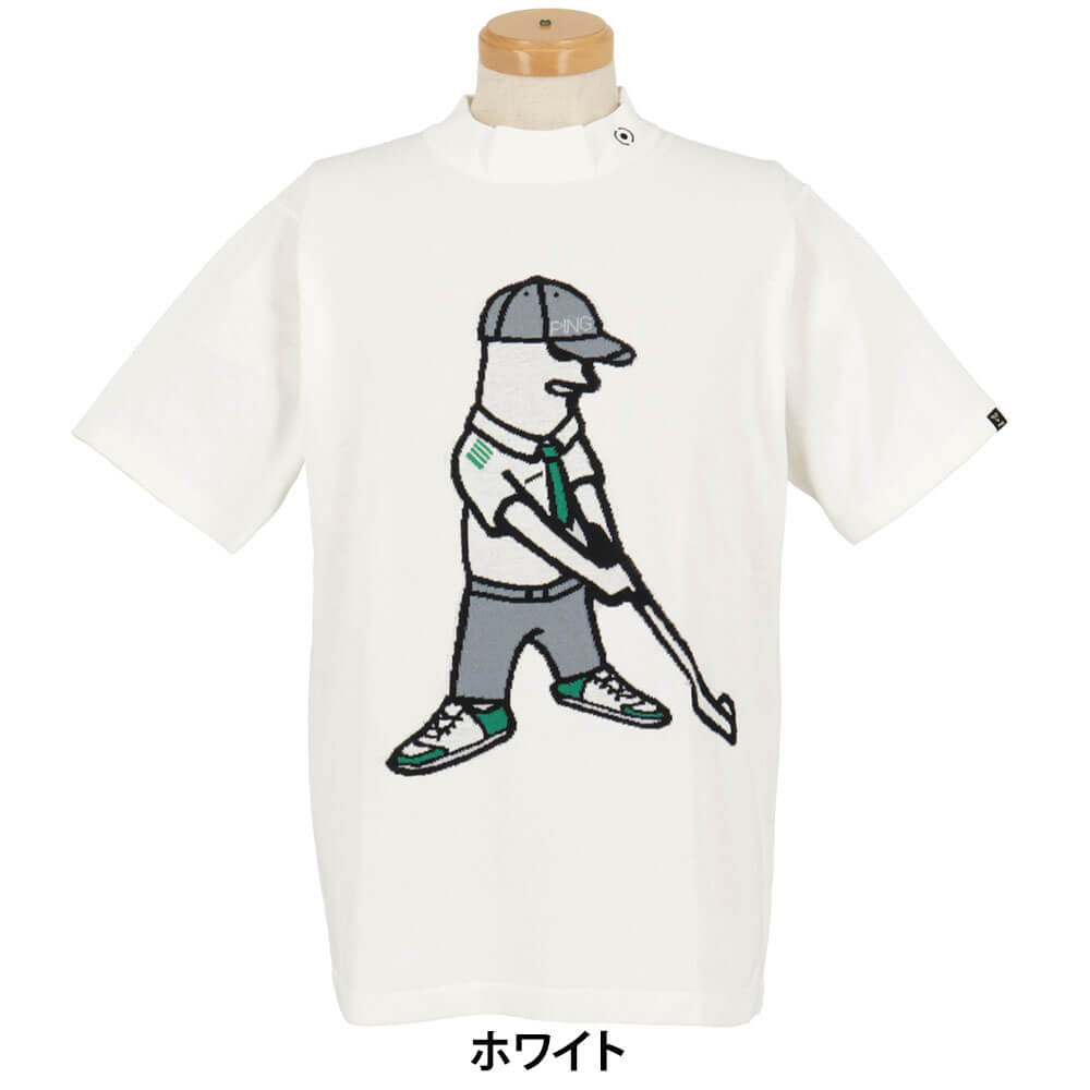 ピン PING メンズ Mr.PING ジャカード 半袖 ハイネック ニット 621-5175201 2025年モデル