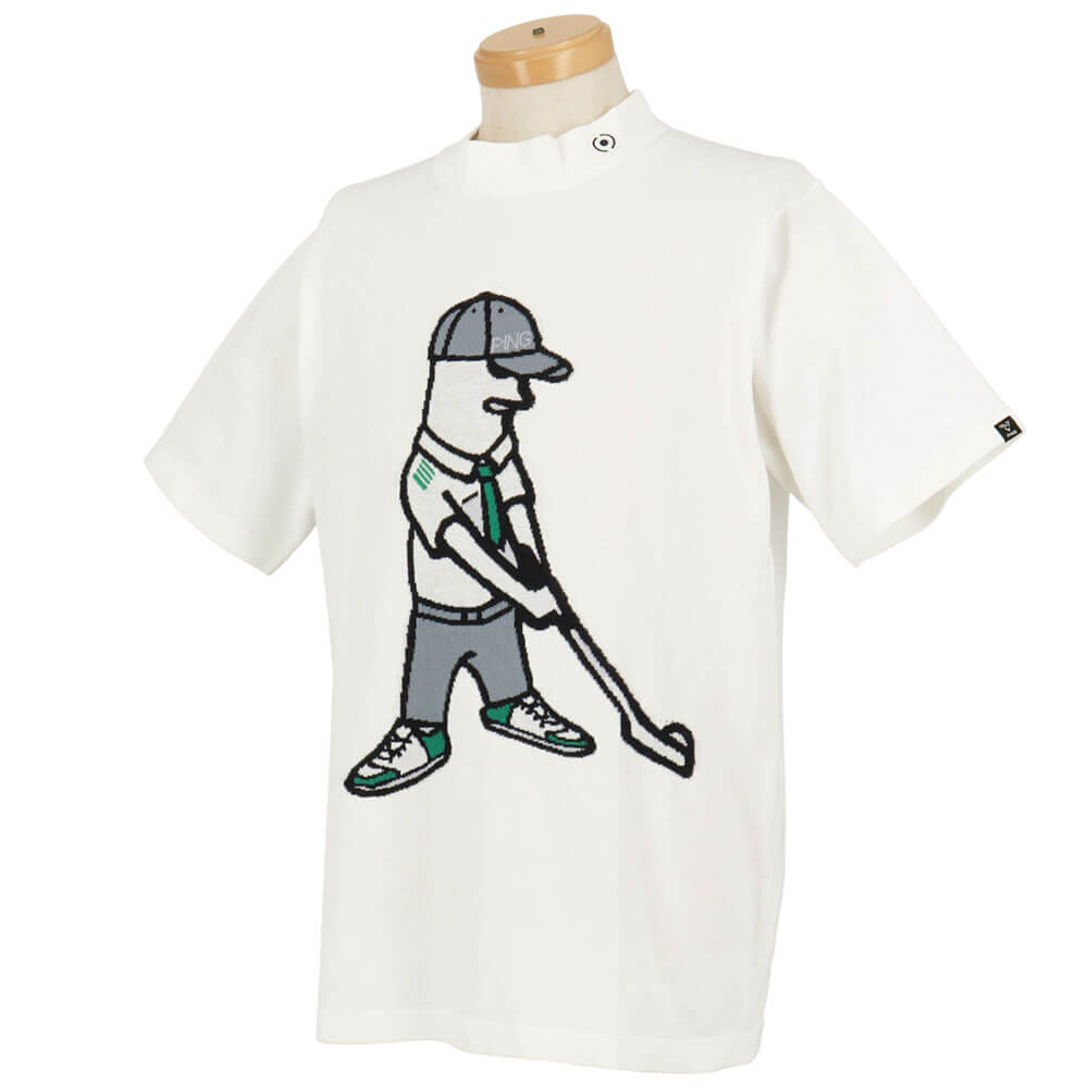 ピン PING　メンズ Mr.PING ジャカード 半袖 ハイネック ニット 621-5175201　2025年モデル 詳細4