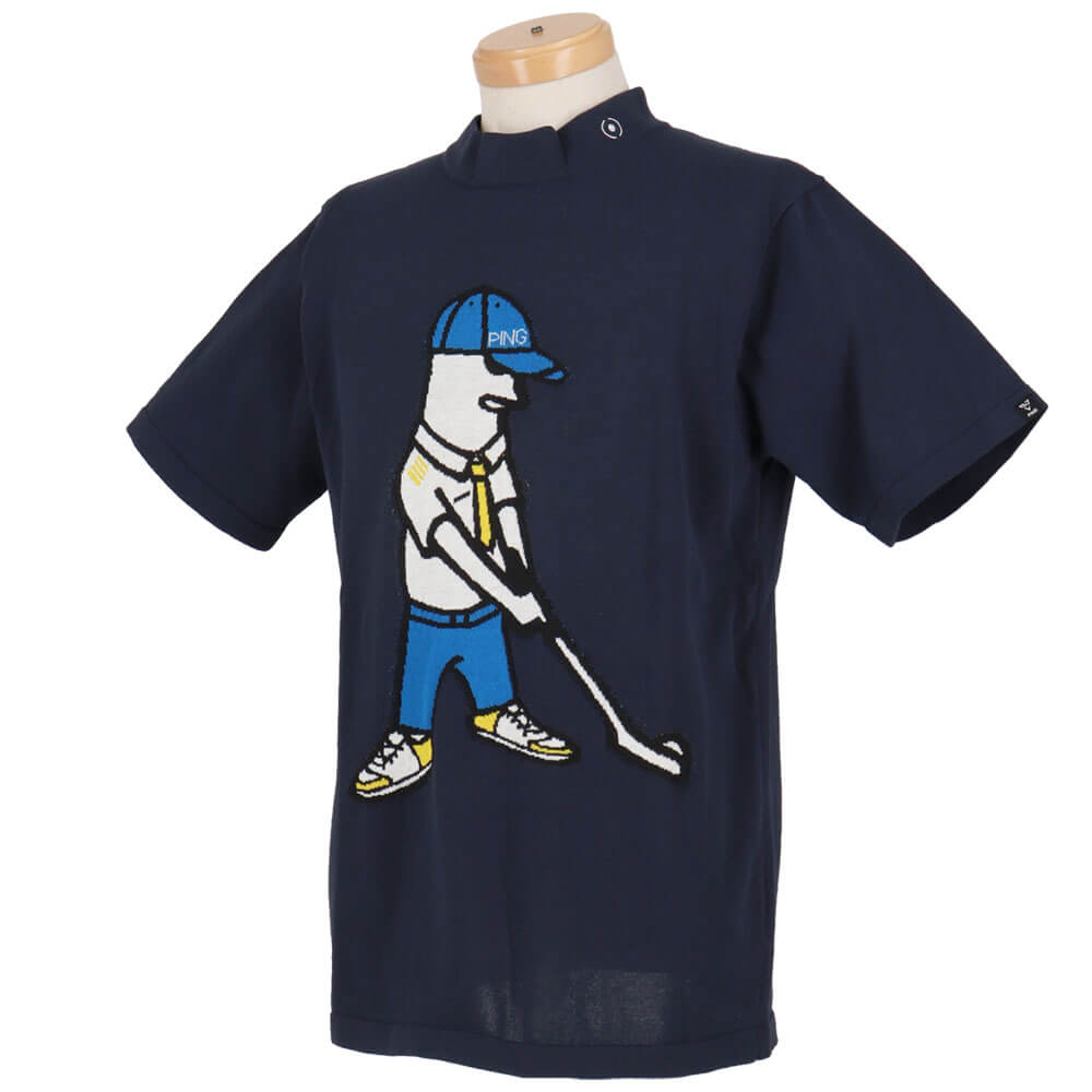 ピン PING　メンズ Mr.PING ジャカード 半袖 ハイネック ニット 621-5175201　2025年モデル 詳細7