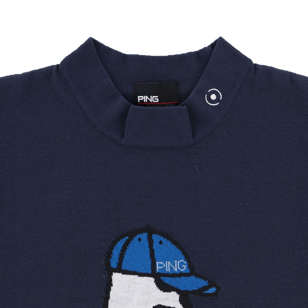 ピン PING　メンズ Mr.PING ジャカード 半袖 ハイネック ニット 621-5175201　2025年モデル 詳細8