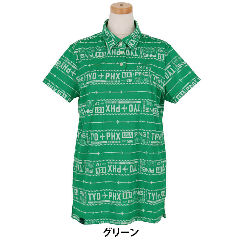 ピン PING　レディース チケット柄ジャカード 半袖 ポロシャツ 622-5160206　2025年モデル 詳細10