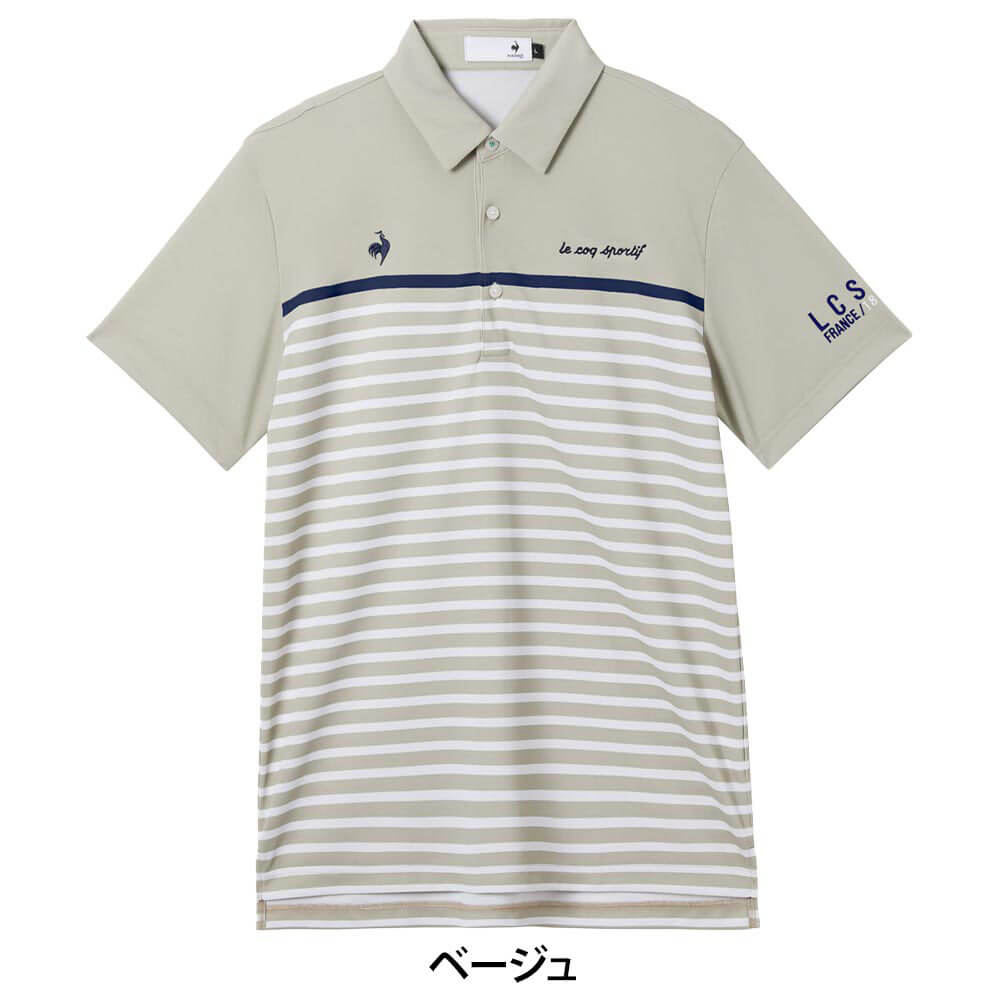 ルコック Le coq sportif　メンズ パネルボーダー柄 半袖 ポロシャツ LG6SHS04M　2026年モデル 詳細2