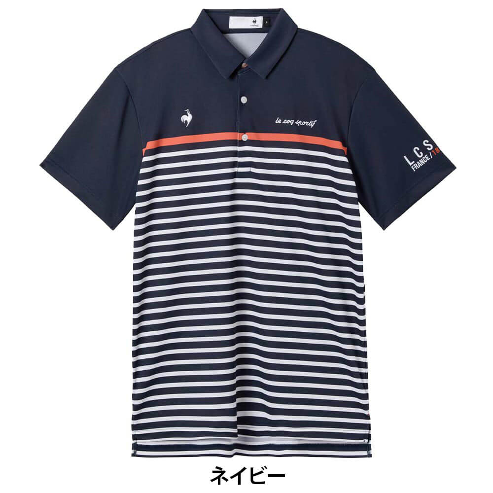ルコック Le coq sportif　メンズ パネルボーダー柄 半袖 ポロシャツ LG6SHS04M　2026年モデル 詳細4