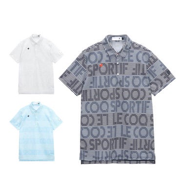 ルコック Le coq sportif　メンズ グラフィックロゴ ボーダー柄 半袖 ポロシャツ LG6SHS06M　2026年モデル 詳細1