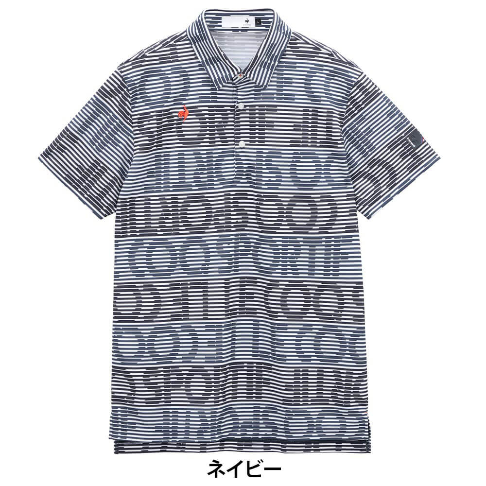 ルコック Le coq sportif　メンズ グラフィックロゴ ボーダー柄 半袖 ポロシャツ LG6SHS06M　2026年モデル 詳細4