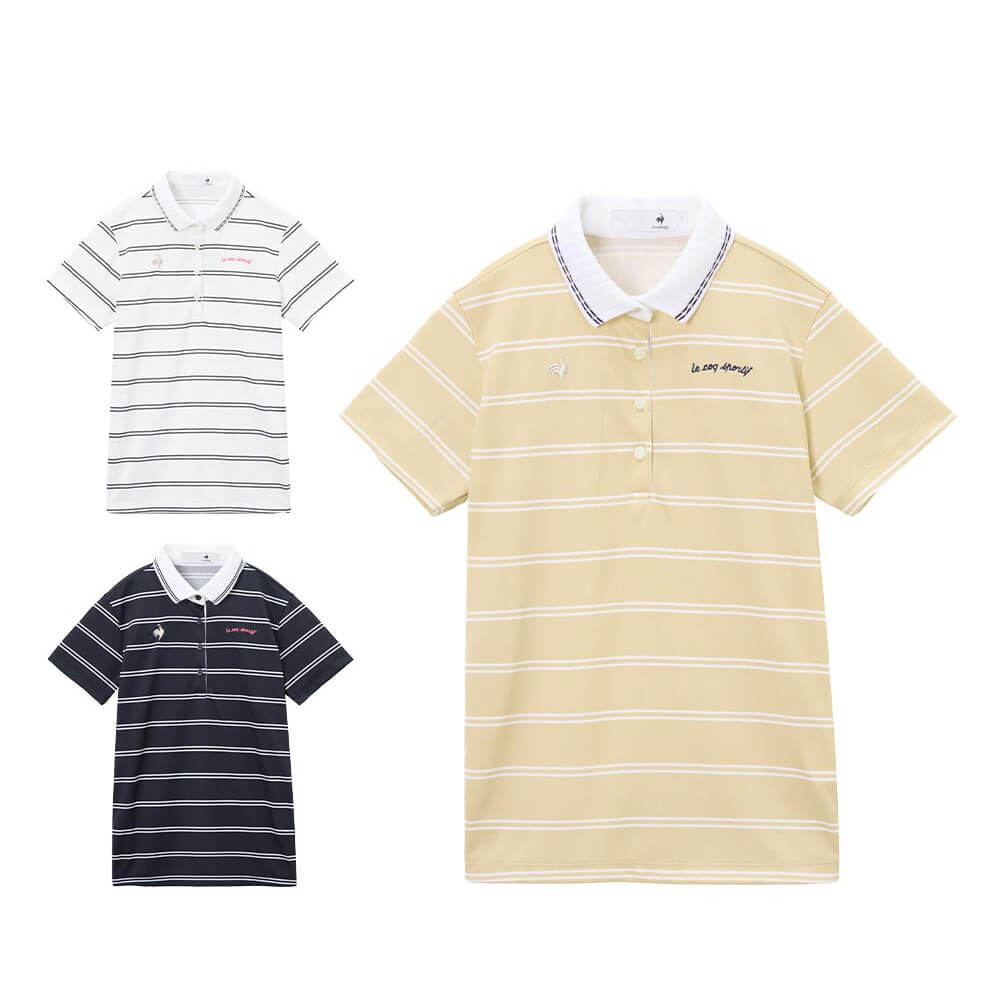 ルコック Le coq sportif　レディース ボーダー柄 半袖 ポロシャツ LG6SHS00L　2026年モデル 詳細1