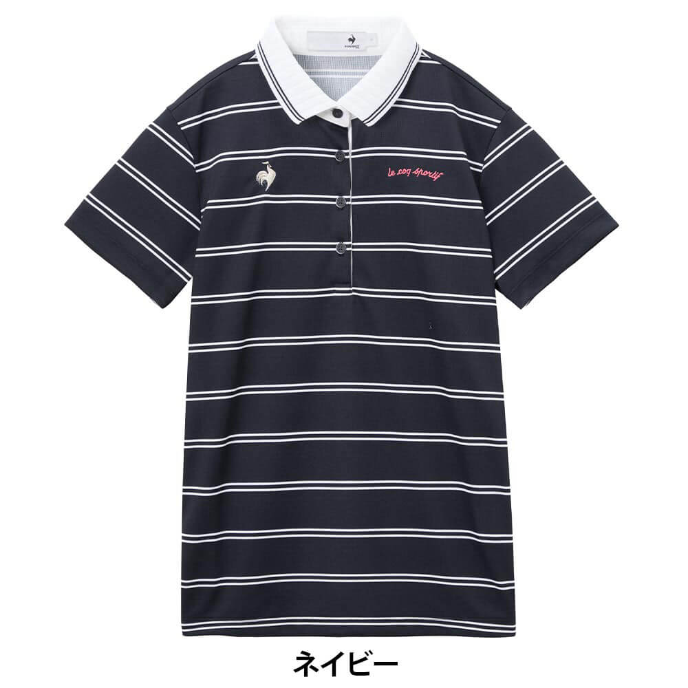 ルコック Le coq sportif レディース ボーダー柄 半袖 ポロシャツ