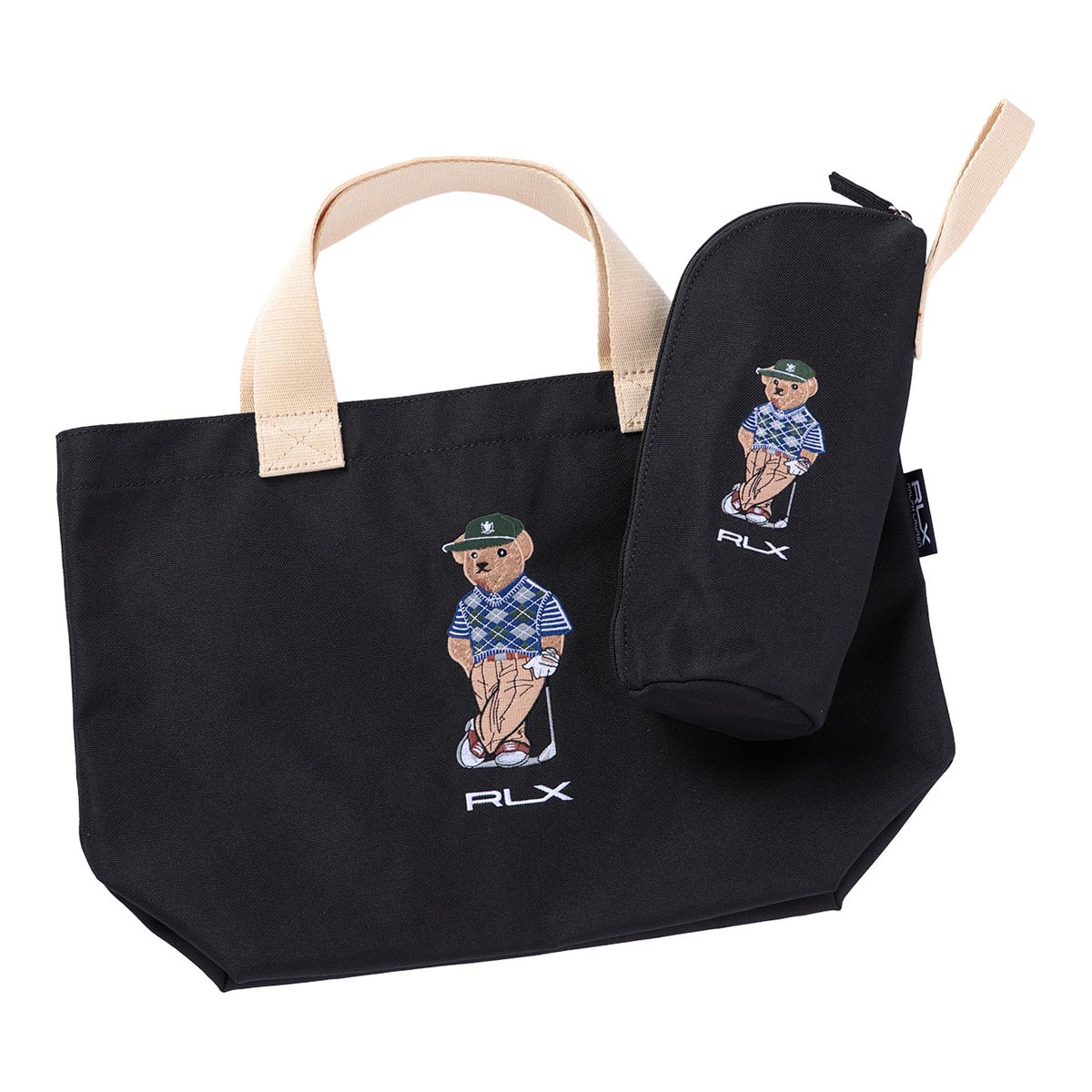 [2026年モデル] POLO GOLF RLX ベア刺繍シリーズ カートポーチ ドリンクホルダー付き RLZ022 BK ブラック ブラック