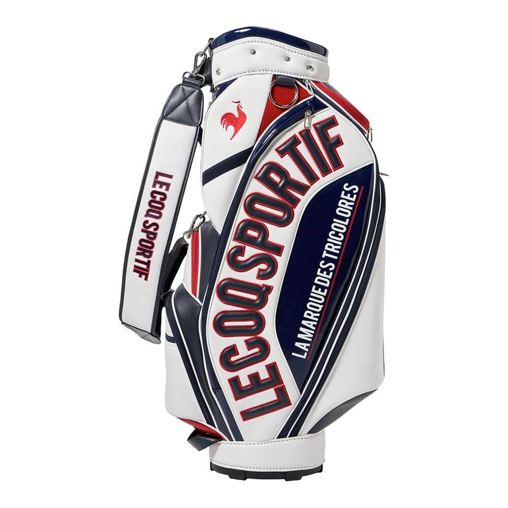 ルコック Le coq sportif　メンズ グラフィックデザイン 大口径 キャディバッグ LG6SCB02M WHRD ホワイト×レッド　2026年モデル