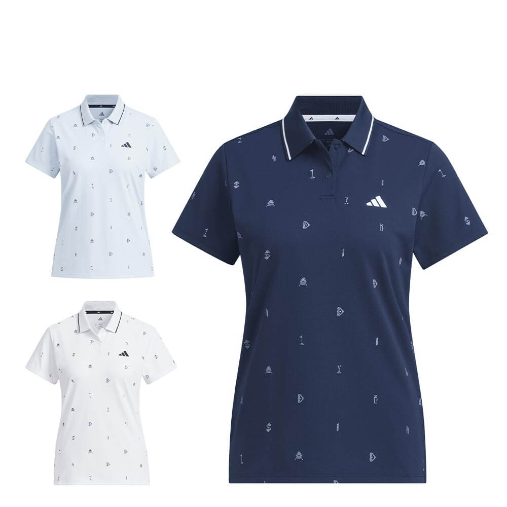 アディダス adidas　レディース クライマクール モノグラム 半袖 ポロシャツ SF640　2026年モデル 詳細1