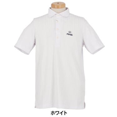 ピンゴルフ メンズ ストライプジャカード 半袖 ポロシャツ 621-6160307 [2026年春夏モデル] 詳細2