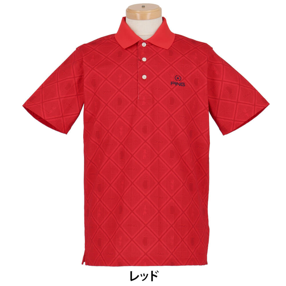 ピンゴルフ メンズ バイアスチェックプリント 半袖 ポロシャツ 621-6160403 [2026年春夏モデル] 詳細5