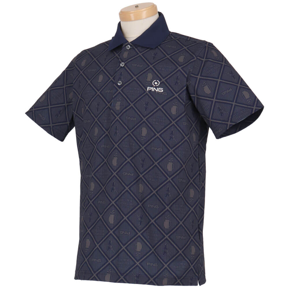 ピンゴルフ メンズ バイアスチェックプリント 半袖 ポロシャツ 621-6160403 [2026年春夏モデル] 詳細14