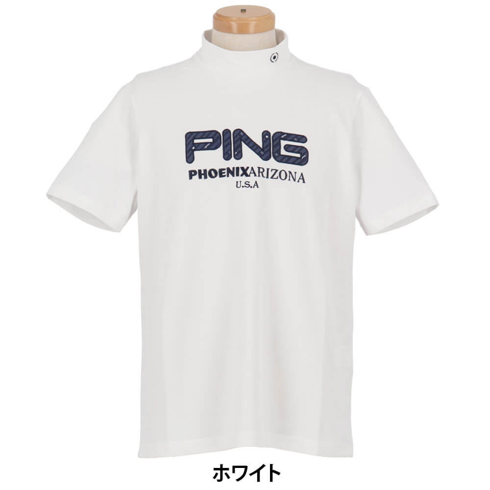 ピン PING メンズ アップリケ 半袖 ハイネックシャツ 621-6167201 2026年モデル