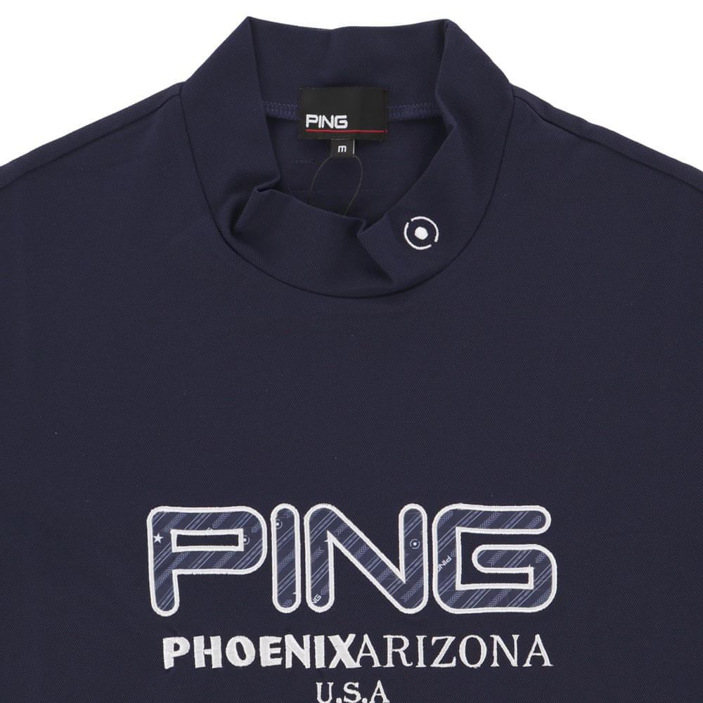 ピンゴルフ メンズ アップリケ 半袖 ハイネックシャツ 621-6167201 [2026年春夏モデル] 詳細11