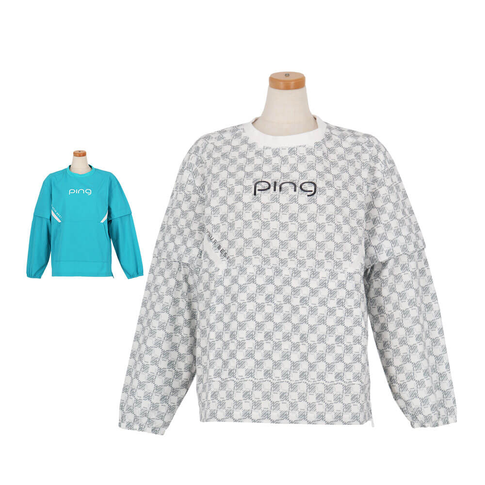 ピン PING レディース ロゴプリント リップストップ ツインブルゾン